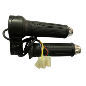 Electric vehicle throttle handle with drive reverse and 1-2-3 speed control