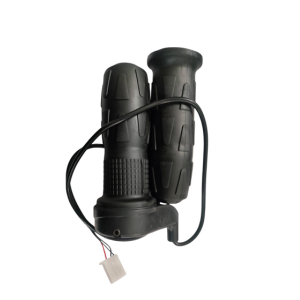 Electric vehicle throttle handle grip with wiring for e-scooter and e-bike