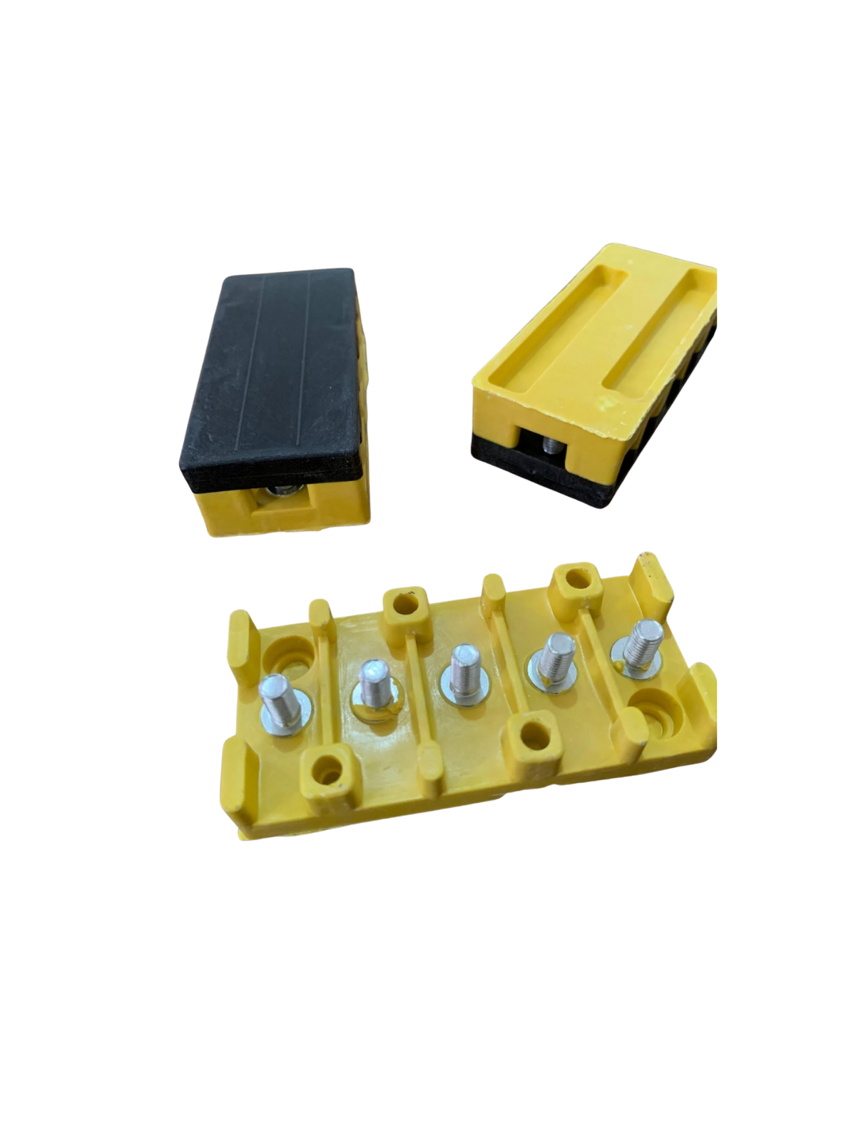 Electric scooter battery terminal block with bolt connectors