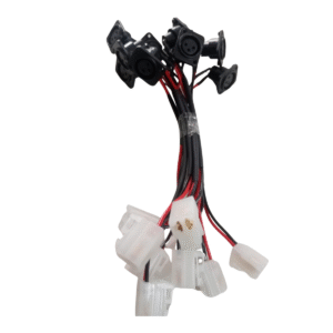 Electric scooter charging socket set with multiple charger inlet ports and wiring