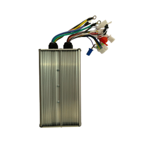 Aluminum body electric scooter motor controller with wiring harness and connectors