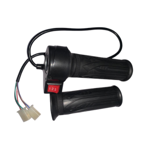 Electric vehicle throttle handle with 1-2-3 speed switch and wiring