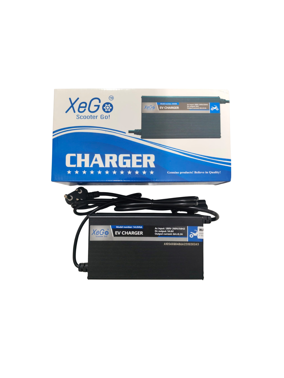 Lithium charger 48V 6A aluminium body for electric scooter